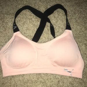 puma bright light pink sports bra
